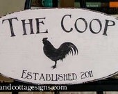 Farmhouse Vintage Chicken Coop sign handpainted with Established Date