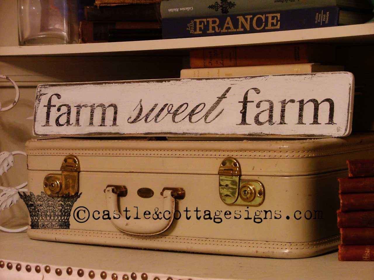 FARM sweet FARM chippy farmhouse vintage sign handpainted