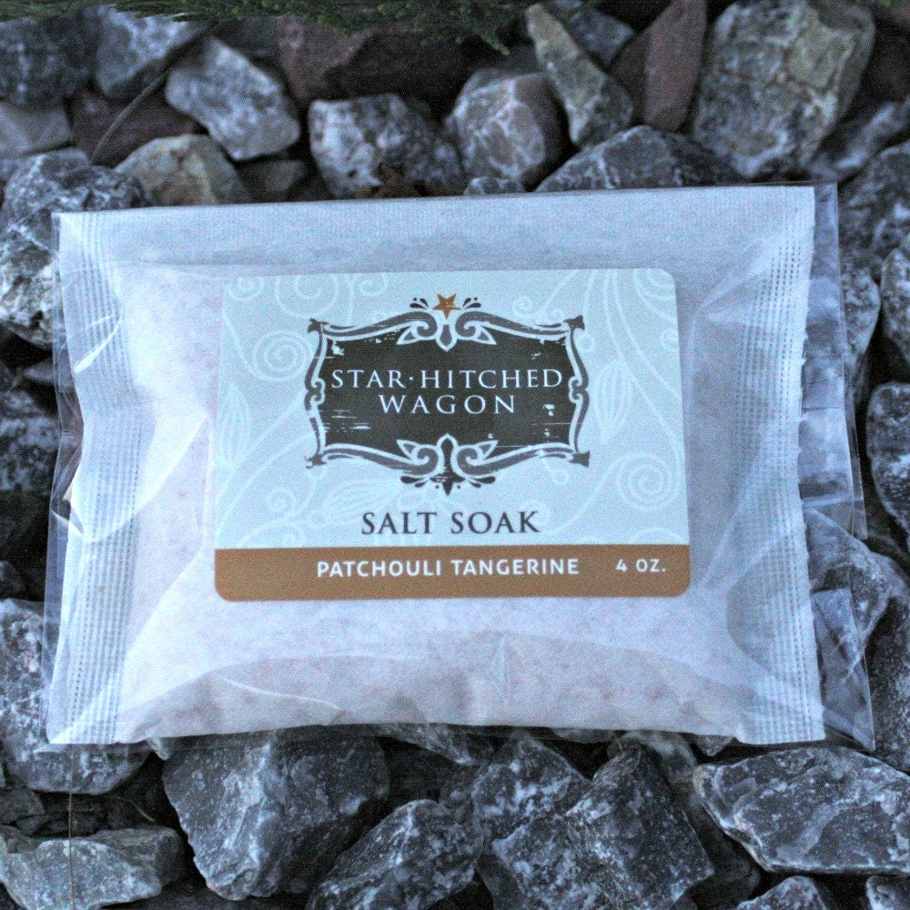 All Natural Handmade Patchouli Tangerine Salt Soak