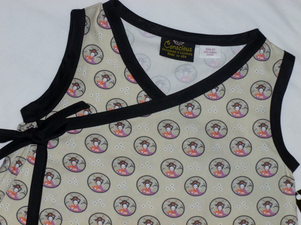 New ORGANIC Little Geisha  Kimono Dress size 2t, 3t