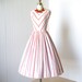 vintage 1950's dress ...fabulous SPORTLANE DEB saks fifth avenue white red woven chevron stripes cotton full skirt pin-up sun dress