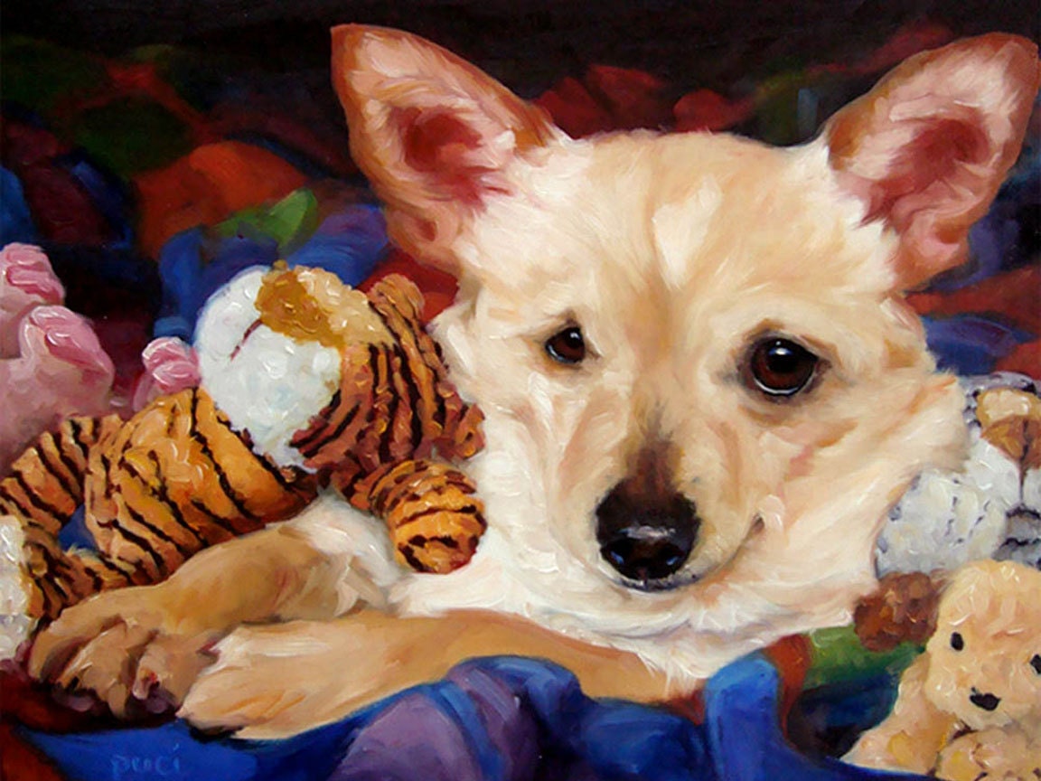 The TWINKLE of Your Eye, custom Pet Portrait Oil Paintings by puci, 12x16"