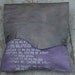 Studio SALE Clutch Bag/ Women's Bags and Purse's/ Gray Leather Canvas Clutch Bag/ Edgy Bags/ Fashion Accessories / Leather Clutch
