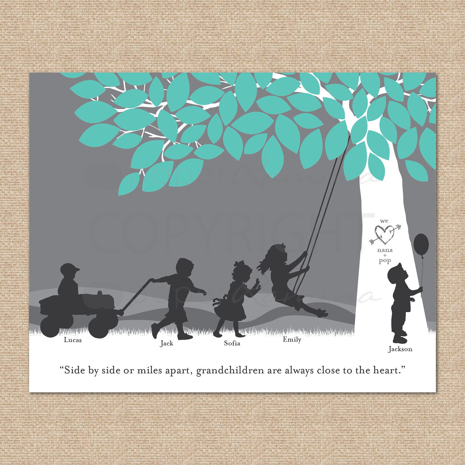 RESERVED for Jason - Gift for Mother's Day / Grandchildren Art Print, 11x14, NOTES: priority mail ship
