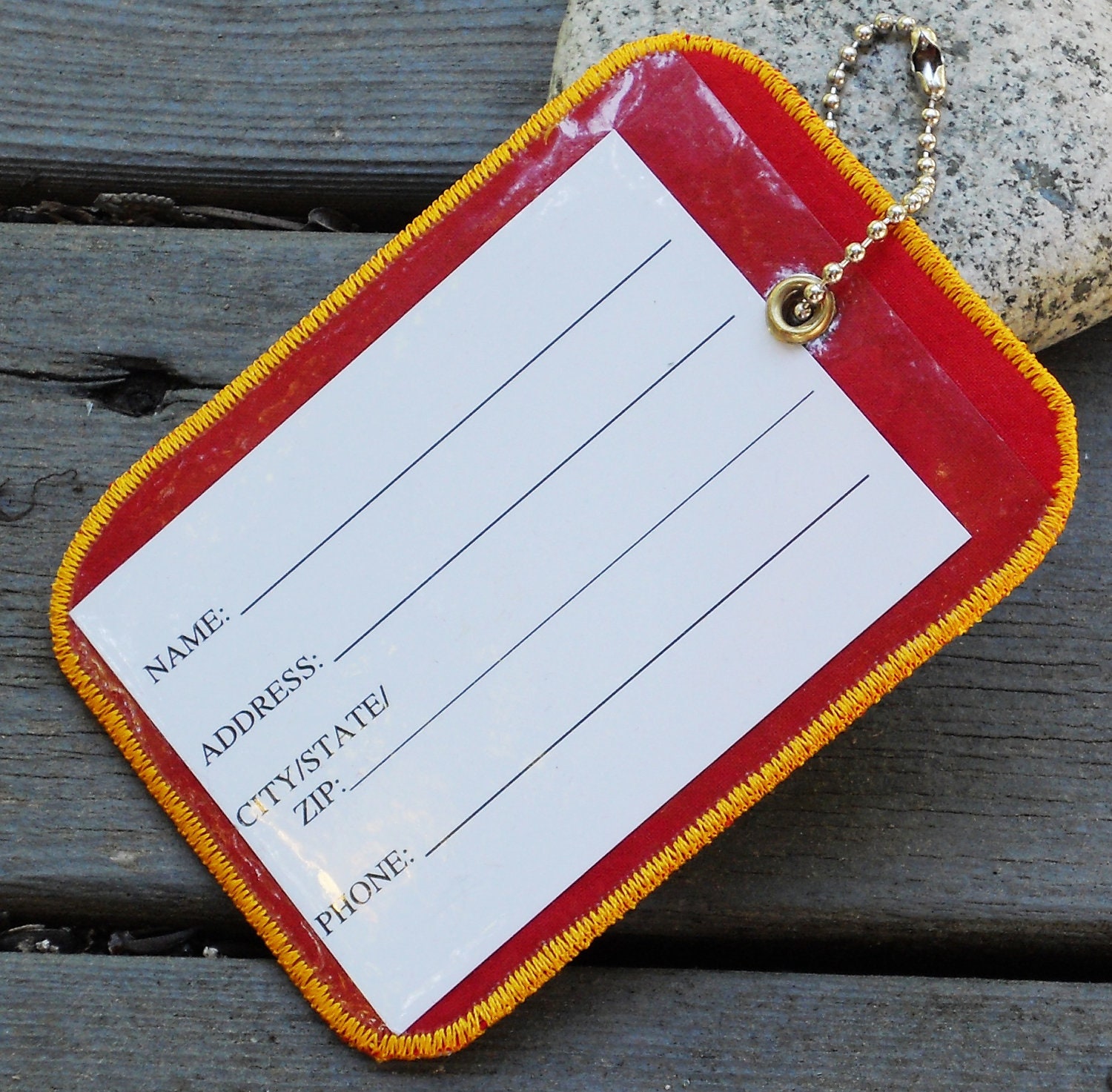 Luggage Tag from Recycled Dos Equis Beer Labels