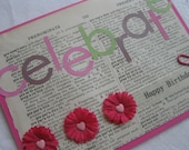 Celebrate Handmade Birthday Card Pink Happy Birthday