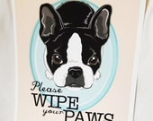 Wipe Your Paws Boston Terrier - 8x10 Eco-friendly Print