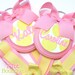 SALE - Custom Handpainted Boutique Childrens Round Hair Bow Holder Personalized - SMALL
