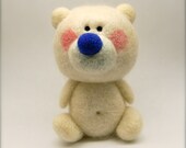 Needle Felted One of a Kind Cashmere Polar Teddy Bear