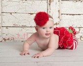 Sassy Pants Ruffle Diaper Cover in Red with White Edges