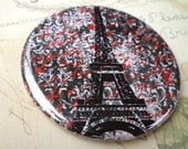 Pocket Mirror - Eiffel Tower Black & Red