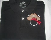 Mens Solid or Black Skull and Crossbones Pirate Polo Shirt
