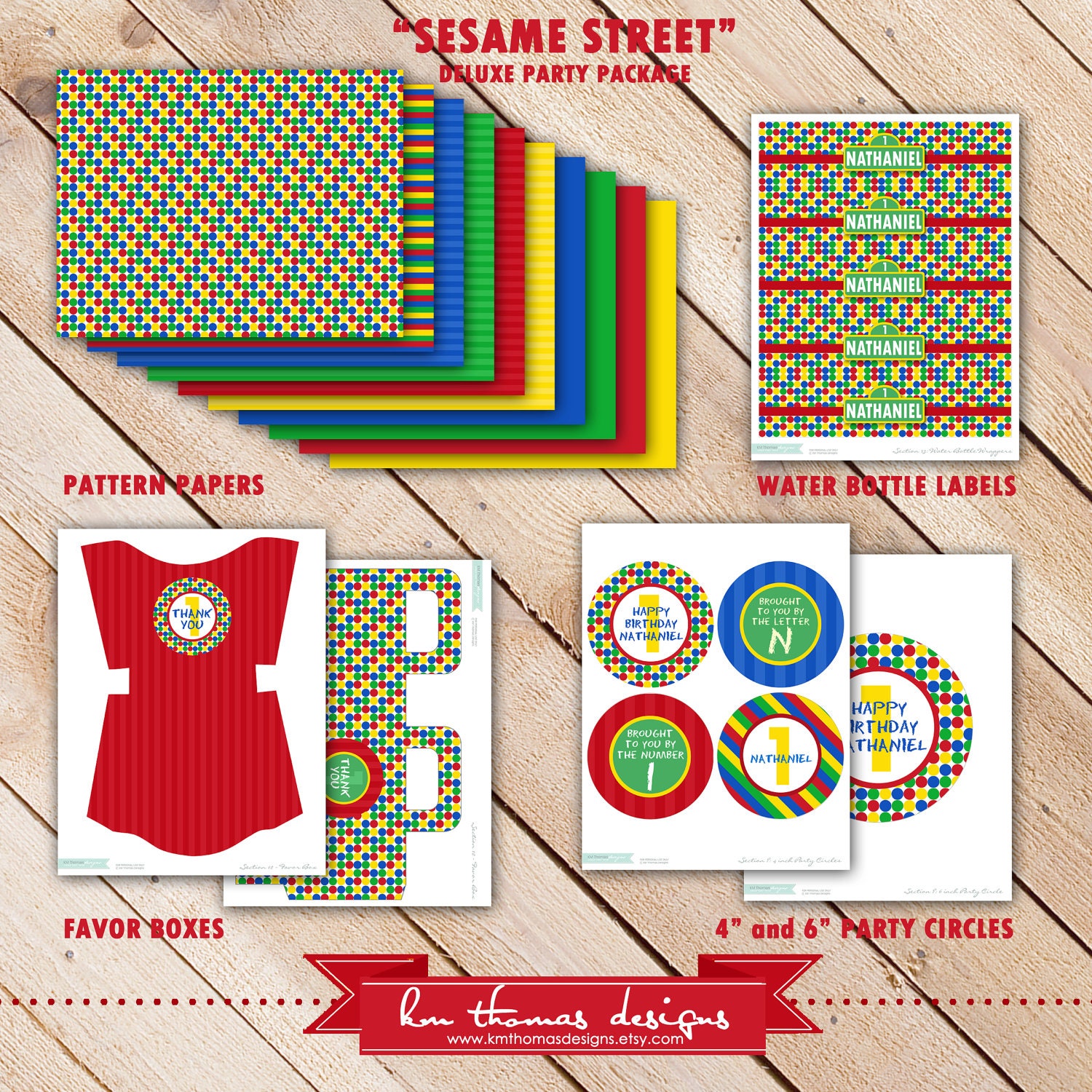 Deluxe Custom Printable Party Package...SESAME STREET Inspired Collection...Personalized...by KM Thomas Designs