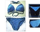 CROCHET PATTERN, 3 piece Bikini Set, Top, String Bottom, and Brazilian Bottom.  Ok to sell them