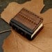Miniature Vintage Journal, Embossed Brown Leather