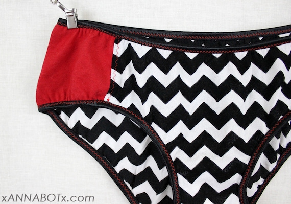 Red Room Black Lodge Low Rise Panties Knickers Briefs Underwear - Twin Peaks Chevron Stripe