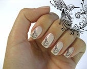 Beautiful Vintage Style Chic Black Ink Swirl Hummingbird Nail Art Waterslide Water Slide Miniture Decals - bd-010