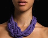 Womens Necklace Hair Accessories Headband Necklace Braided Necklaces Headbands Knotted Fabric Jewelry Braid Knot African Purple Heather CIJ