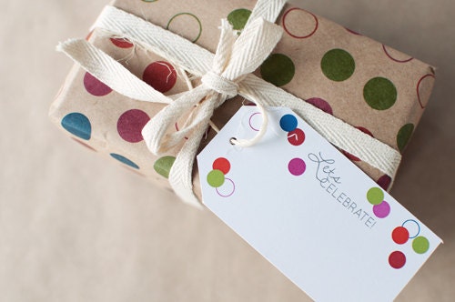 Lets Celebrate  - set of 5 gift tags
