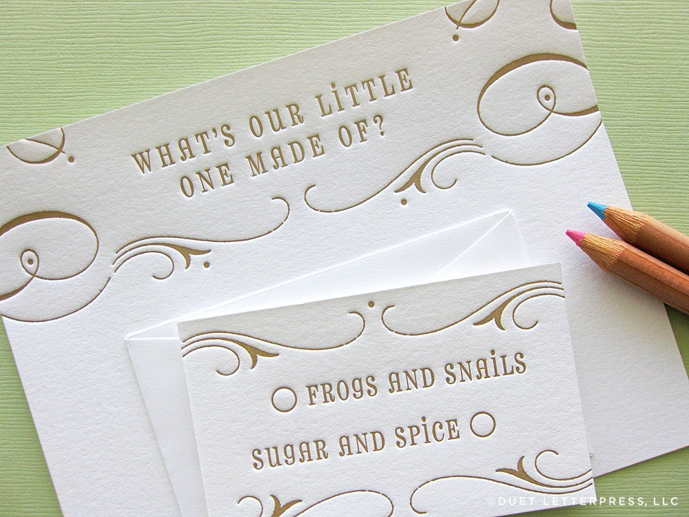 letterpress gender announcement