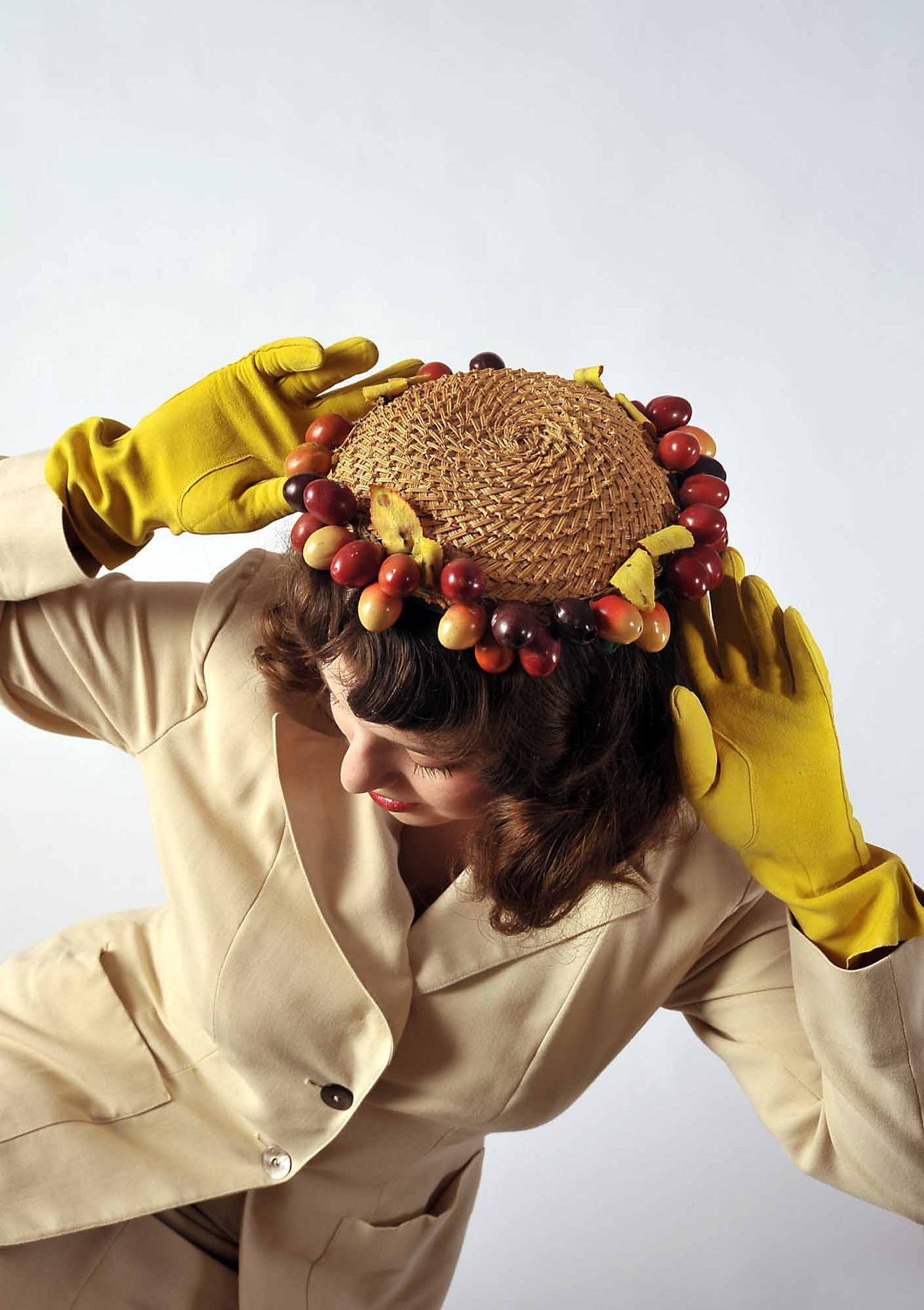 Vintage 1950s Hat // The Cherry Pie Hat // Vintage Summer Fall Fashion