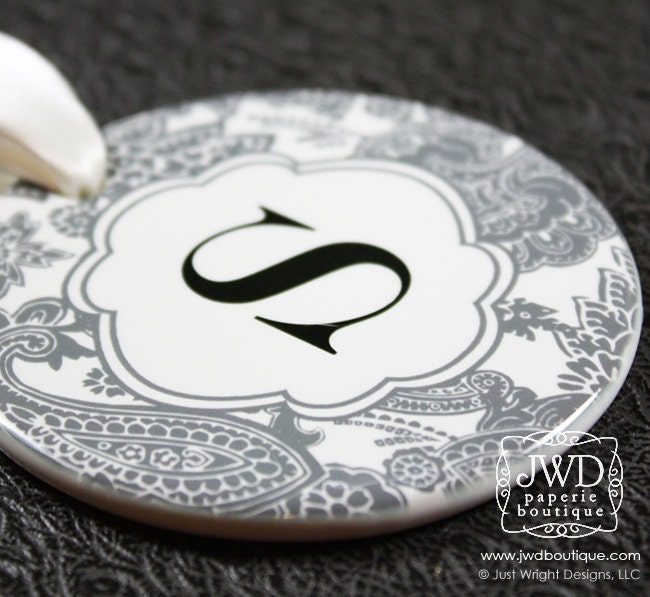 Personalized Christmas Ornament Personalized Monogram Gift Initial Ornament -  Custom You Select Color