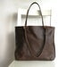 Brown Genuine  Leather Tote Shoulder Bag