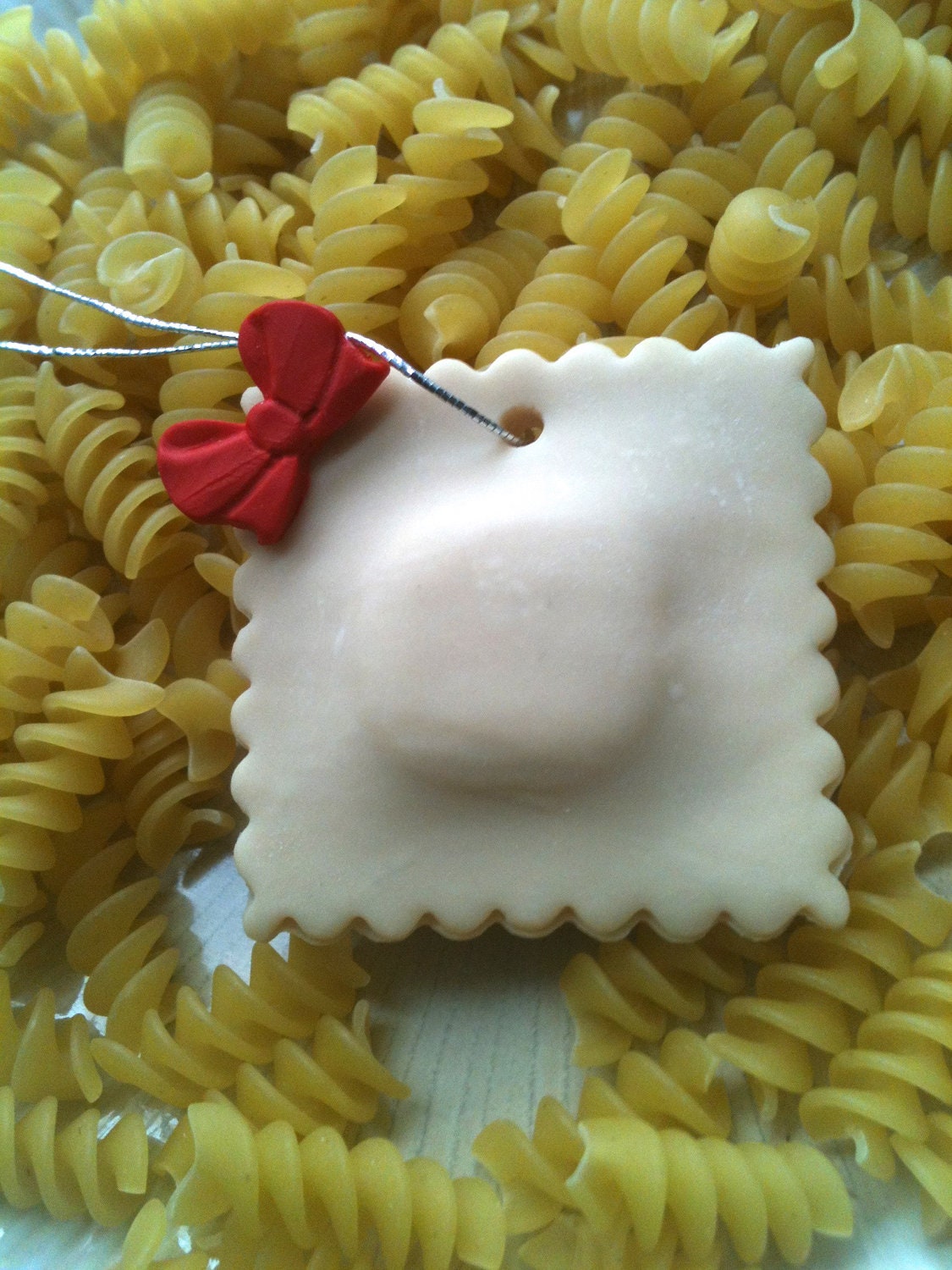 Christmas Ornament Ravioli  2x2 1 pc