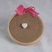 Embroidery hoop art, 3 inch, Love, heart buttons, hand embroiderey