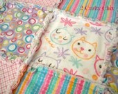 Kitty Cats Flannel Rag Edge Quilt
