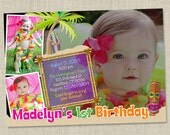 Luau Birthday Party or Shower Invitation - Pool Party Invite Photo Beach Surf Tiki (Printable Digital File)