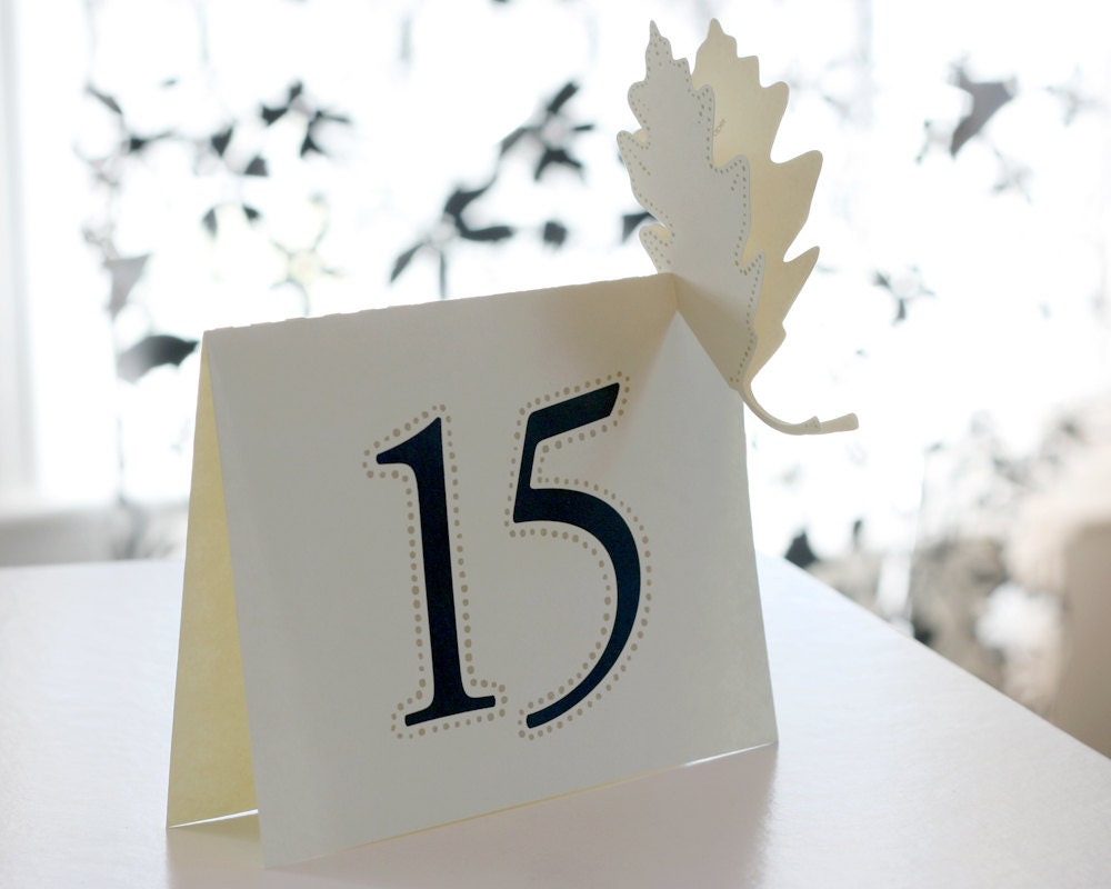Oak Leaf Table Numbers