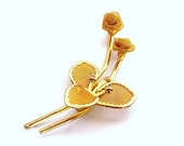 ROSE DORE French Vintage Golden Rose Brooch
