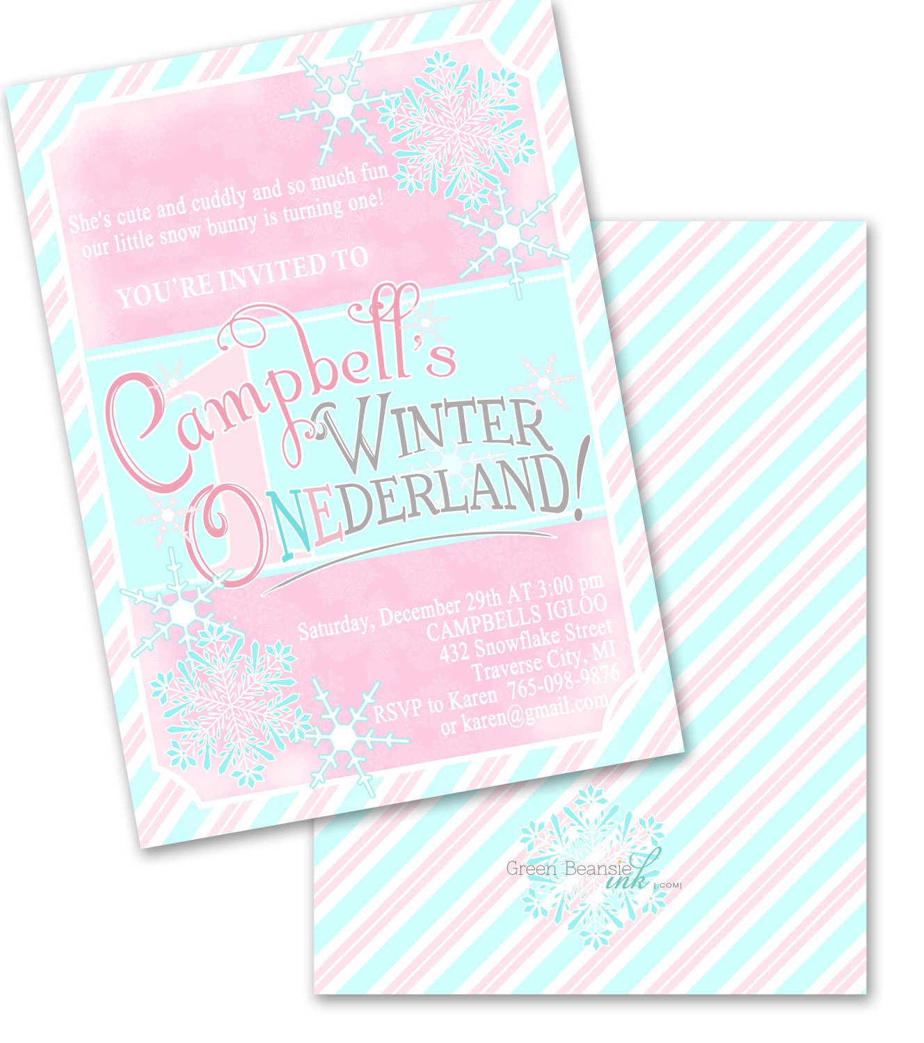 WINTER ONEDERLAND Printable Party Invitation Il_170x135