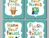 Kids wall art- Boys Bathroom prints-print set