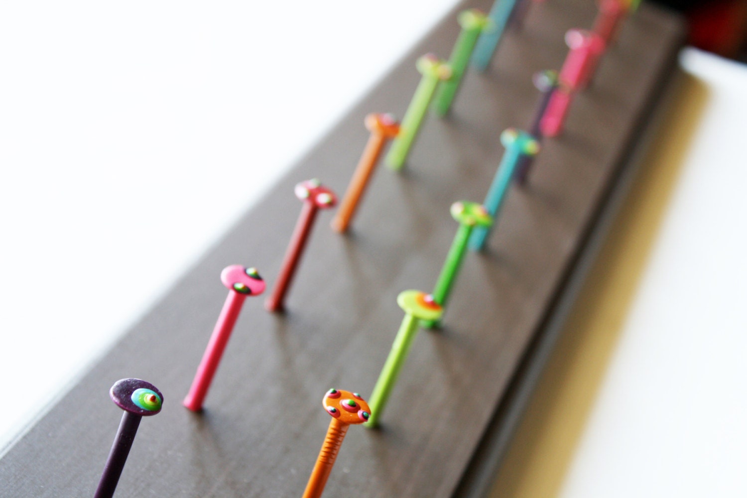 Handmade earring rack Jewelry holder Painted nail hooks Wooden jewelry display Custom jewelry organizer (large version) WALLFLOWER KäRLEK