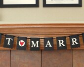 Just Married Banner - Embossed Sm Dots - READY TO SHIP - Wedding Garland Banner Photo Prop Il_170x135
