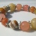 Boho Cherry-Orange and Jasper Gemstone Bracelet  / Fall Fashion Bracelet