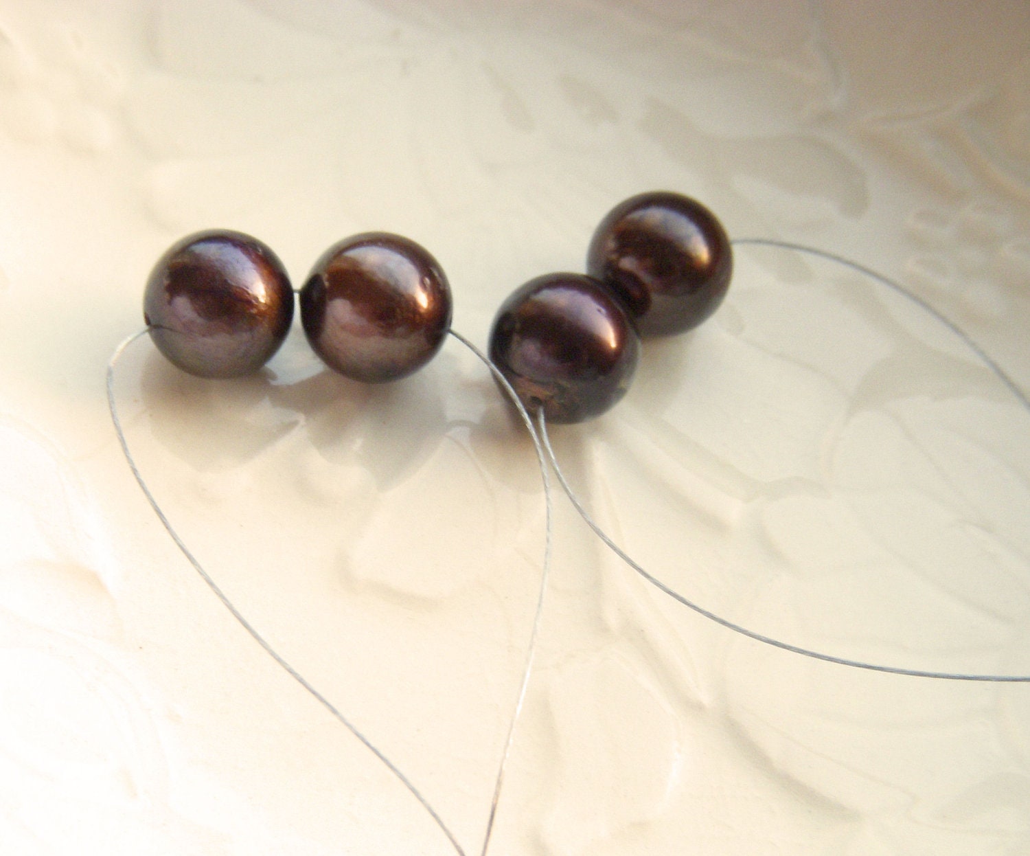 Round Chocolate South Sea Pearls - Matched Pair - TheMerryBead