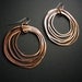Copper Earrings - Shiny finish - Layered rings - hoop earrings - light weight