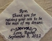 Groom's Mother Personalized Embroidered Handkerchief