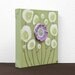 On Sale - Gift for Little Girl - Mini Artwork - Flower Painting on Canvas for Girls Room Decor in Green and Purple - IN STOCK