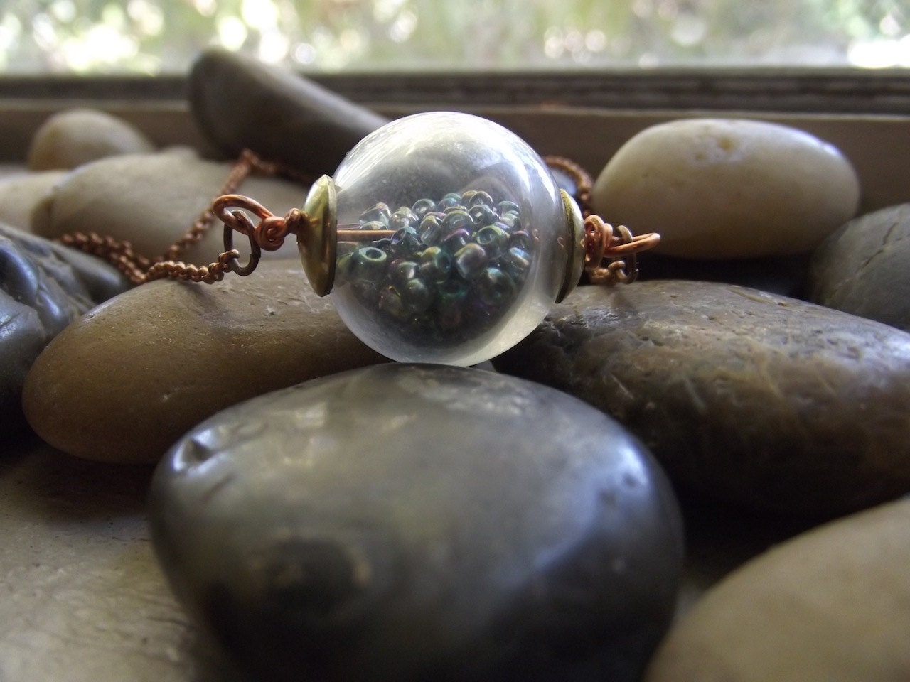 Wishes pendant, blue rainbow version Ready to ship