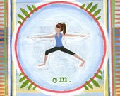OM (Green)- PRINT of a Mixed Media Painting