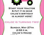 Pink Tractor Birthday Party Invitations Il_170x135