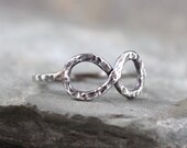 Infinity Knot Ring - Black Sterling Silver  - Rustic Jewellery - Promise Ring - Best Friends - Wedding - Anniversary