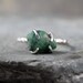 Uncut Raw Rough Green Emerald Ring - Sterling Silver Solitaire  -  Artisan Jewellery - Handmade and Designed by A Second Time