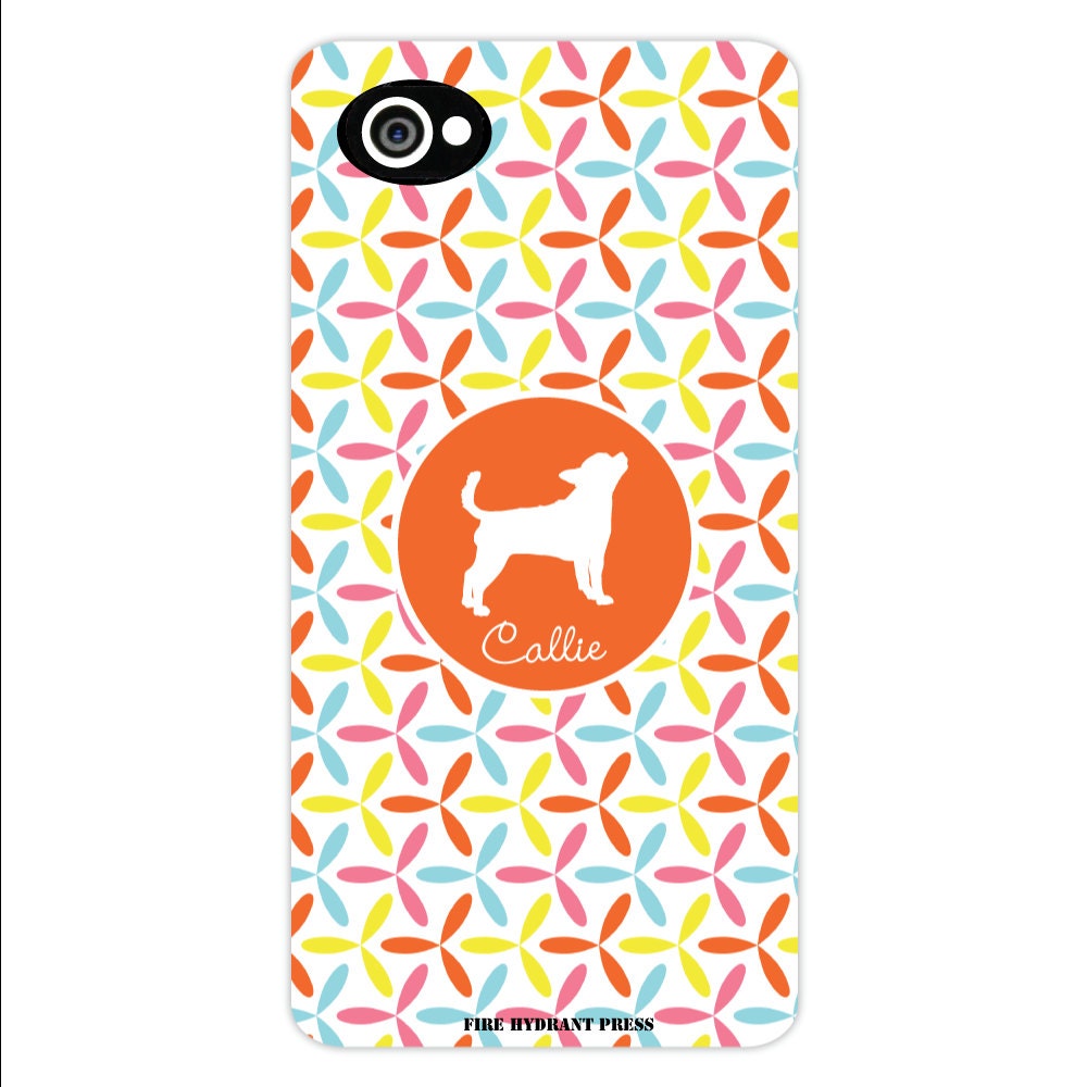 Blackberry 9900 Dog Silhouette Personalized Phone Case in Bright Geometric Designs