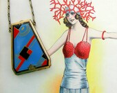 Modernistic Art Deco Dance Compact Tango Purse: Roaring Twenties Gatsby Glamour - Free Shipping in US