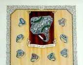 Retro Bling, Color Engraving Print: 1927 Vintage Ad of Art Deco Rings, Dripping in Diamonds
